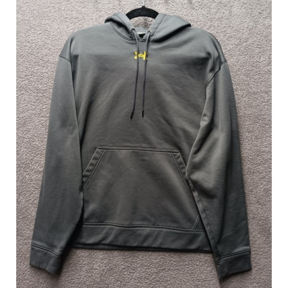Under Armour Men's Medium Gray Hoodie Soft Fleece Pullover UA Logo Athletic Top